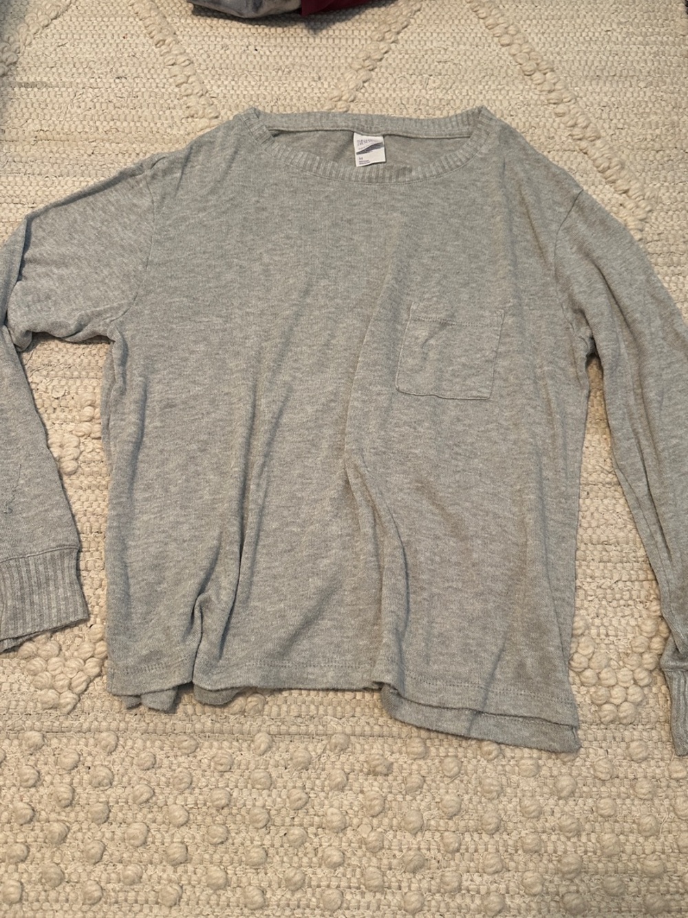 stars above Light Gray Long Sleeve Pocket Sweater